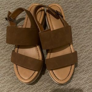 brown platform sandals